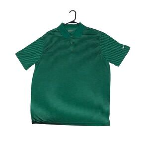 Nike Golf Dri-Fit Green Striped Polo Shirt